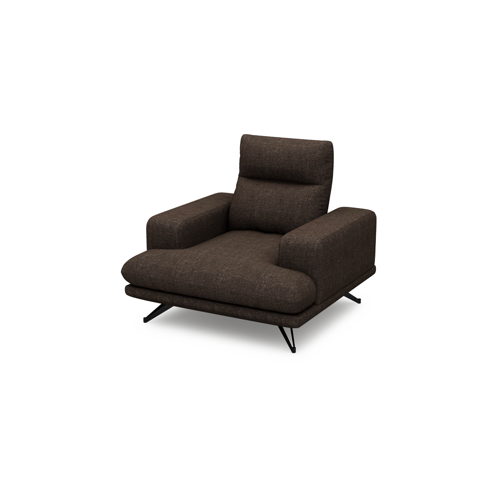 GAVORA – Push-Back Fabric Sofa with Adjustable Backrest (1-seater)