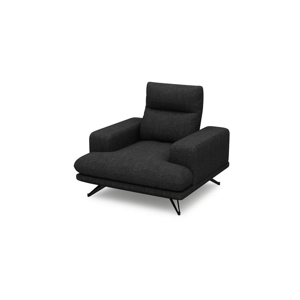 GAVORA – Push-Back Fabric Sofa with Adjustable Backrest (1-seater)