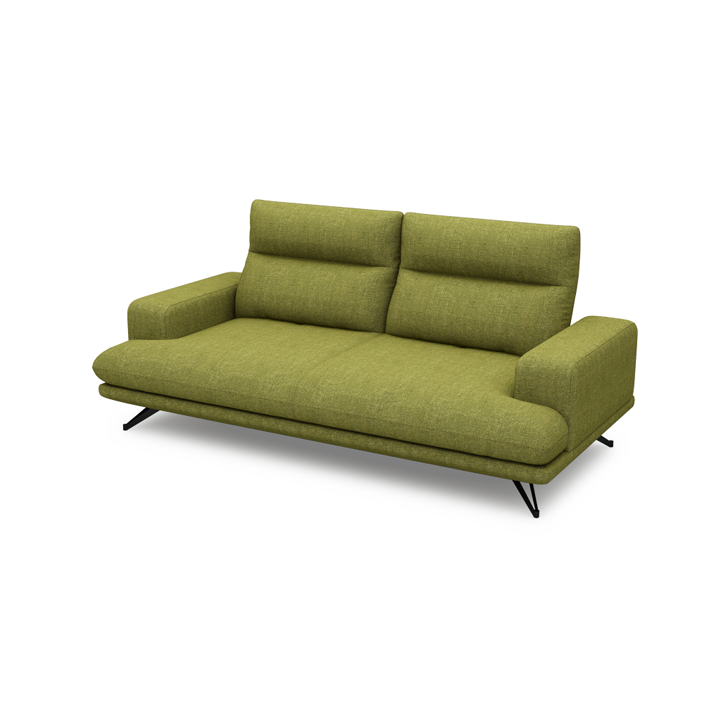 GAVORA – Push-Back Fabric Sofa with Adjustable Backrest (3-seater)