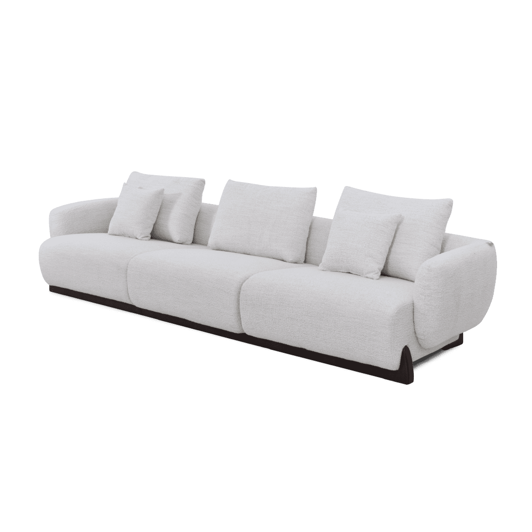 TERRA – Sculptural Sofa with Wooden Leg (3-Seater)