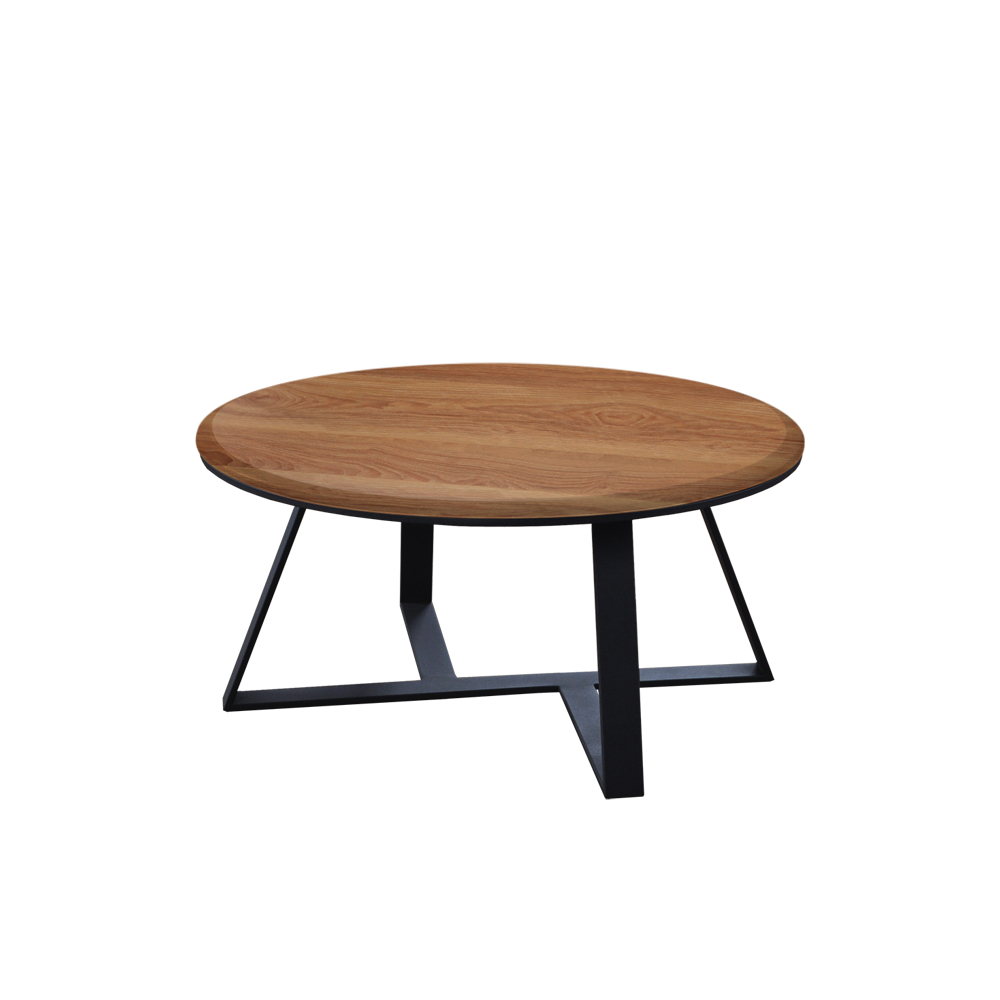 Mix & Match Round Marble Coffee Table with Triangle Metal Base