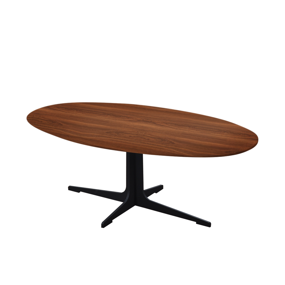 Mix & Match Oval Marble Coffee Table with Black Tree-shaped Metal Base