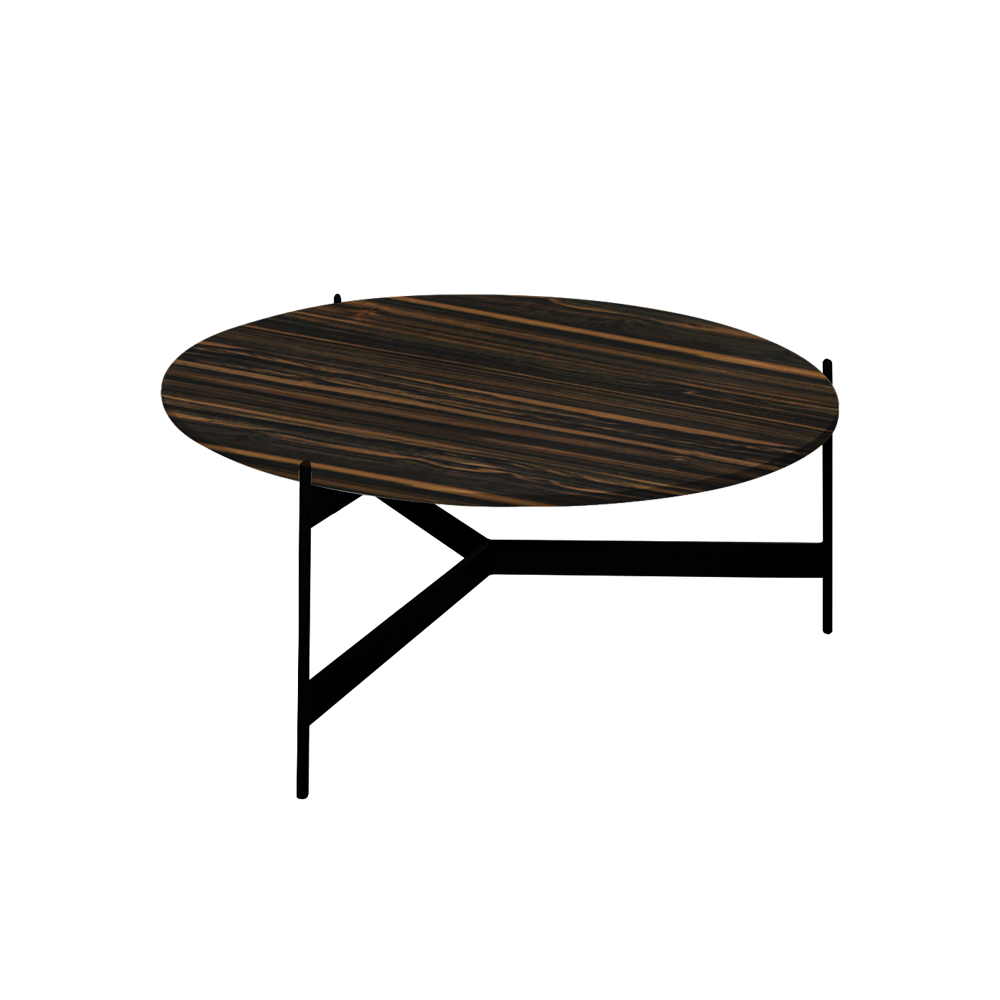 Mix & Match Round Marble Coffee Table with Black Y-shaped Metal Base