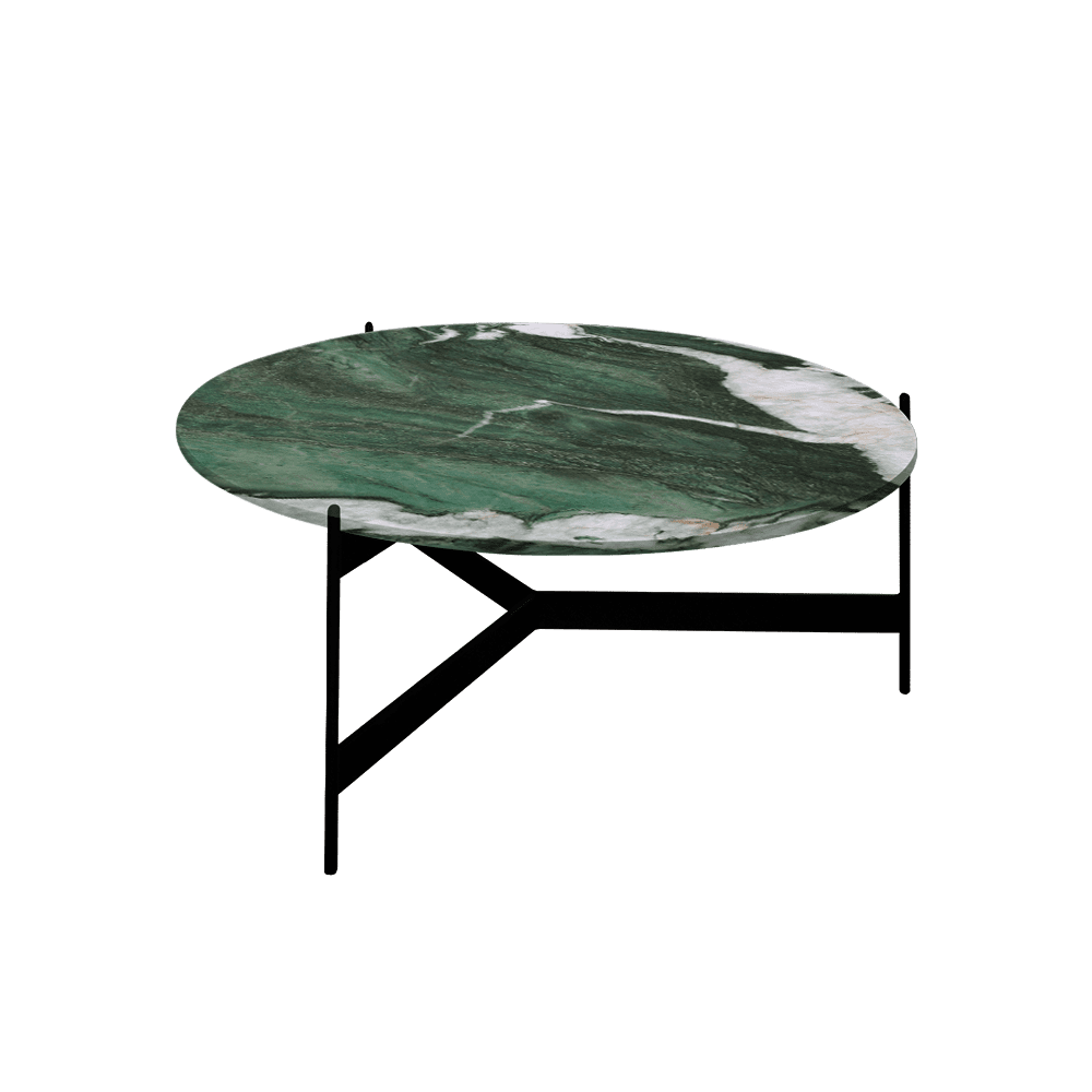 Mix & Match Round Marble Coffee Table with Black Y-shaped Metal Base