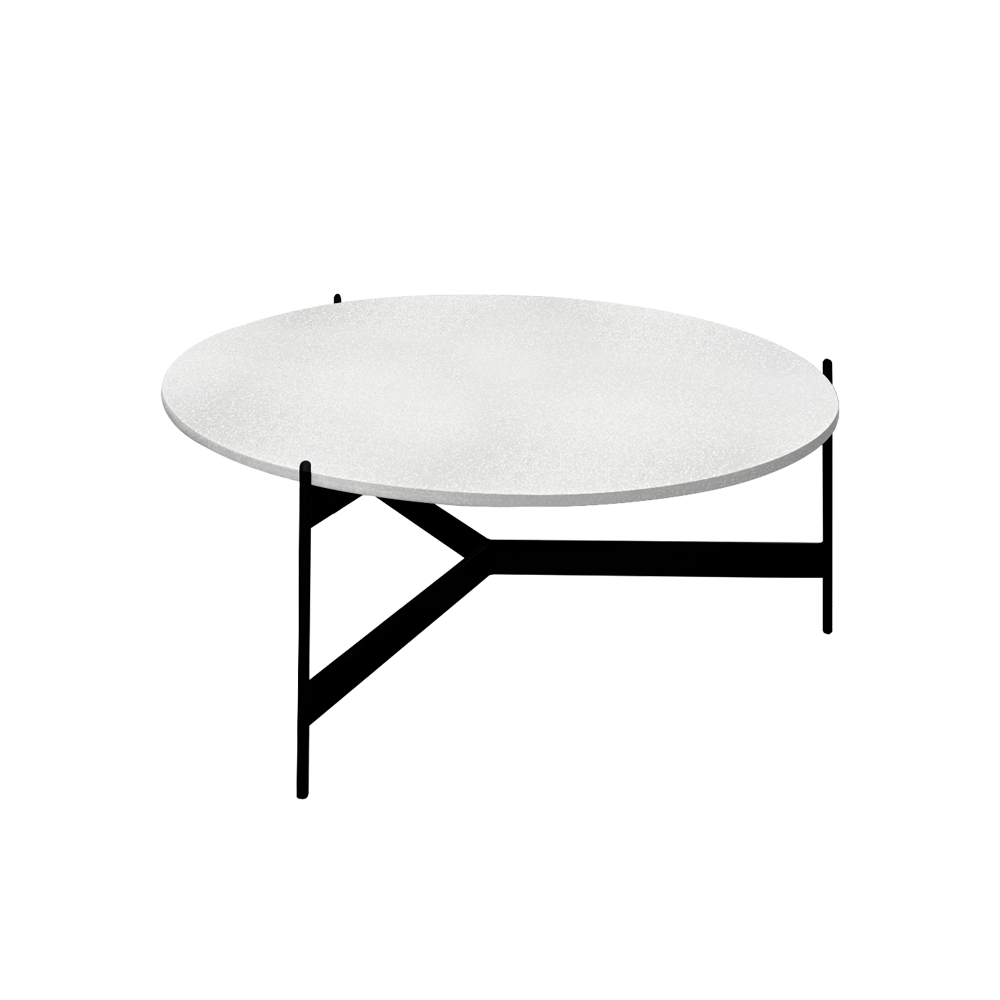 Mix & Match Round Marble Coffee Table with Black Y-shaped Metal Base