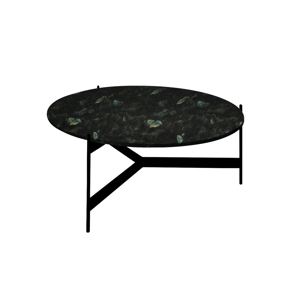 Mix & Match Round Marble Coffee Table with Black Y-shaped Metal Base