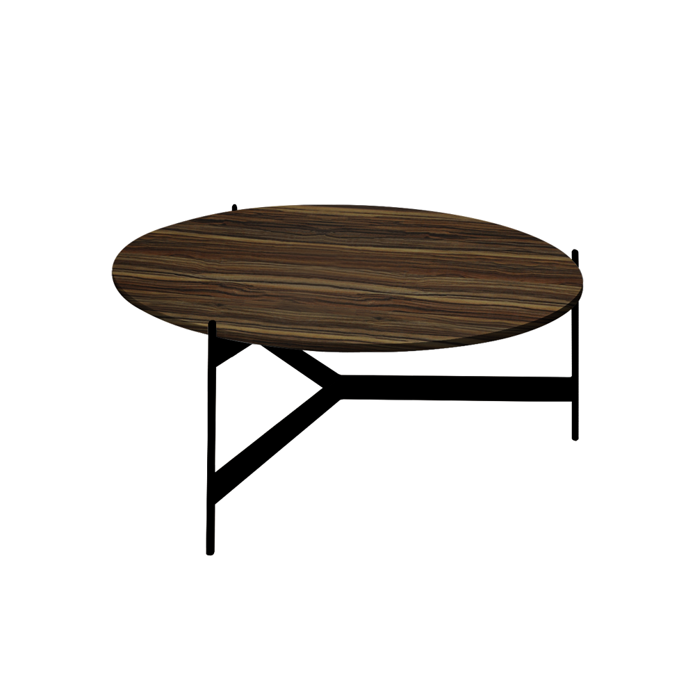 Mix & Match Round Marble Coffee Table with Black Y-shaped Metal Base