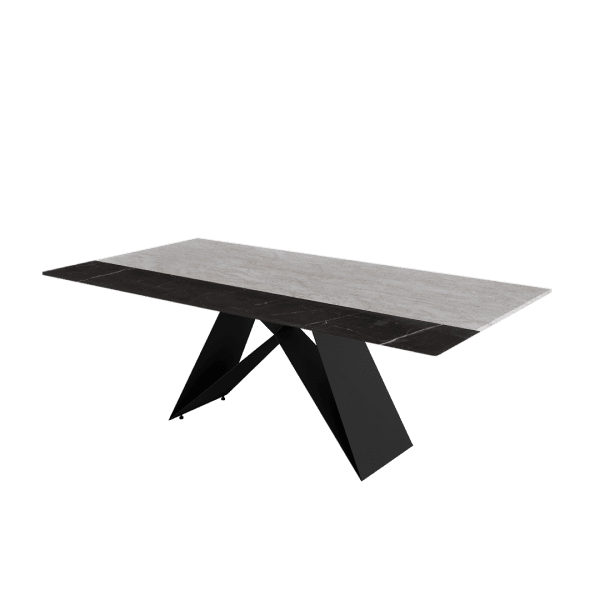7ft Rectangular Crema Marfil Natural Marble Dining Table