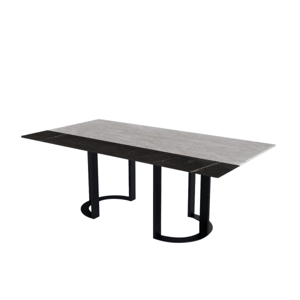 7ft Rectangular Crema Marfil Natural Marble Dining Table