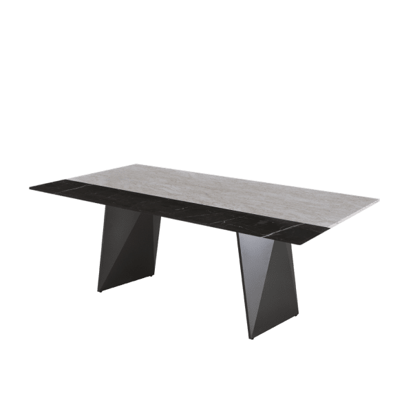 7ft Rectangular Crema Marfil Natural Marble Dining Table