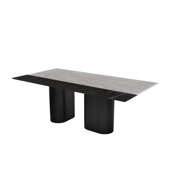 7ft Rectangular Crema Marfil Natural Marble Dining Table