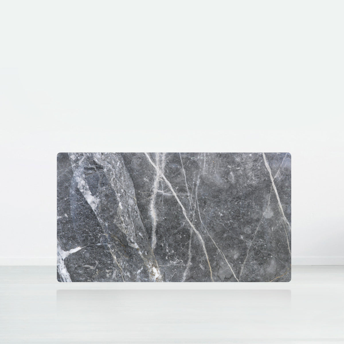6ft Rectangular Era Silver Natural Marble Dining Table