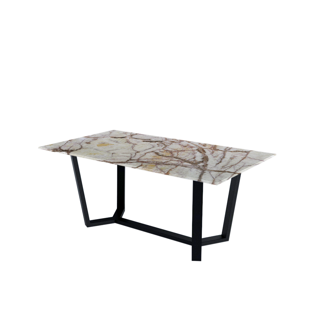 6ft Rectangular Spider Onyx Natural Marble Dining Table