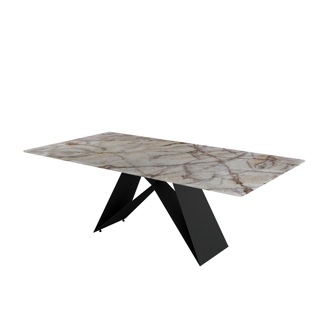 7ft Rectangular Spider Onyx Natural Marble Dining Table