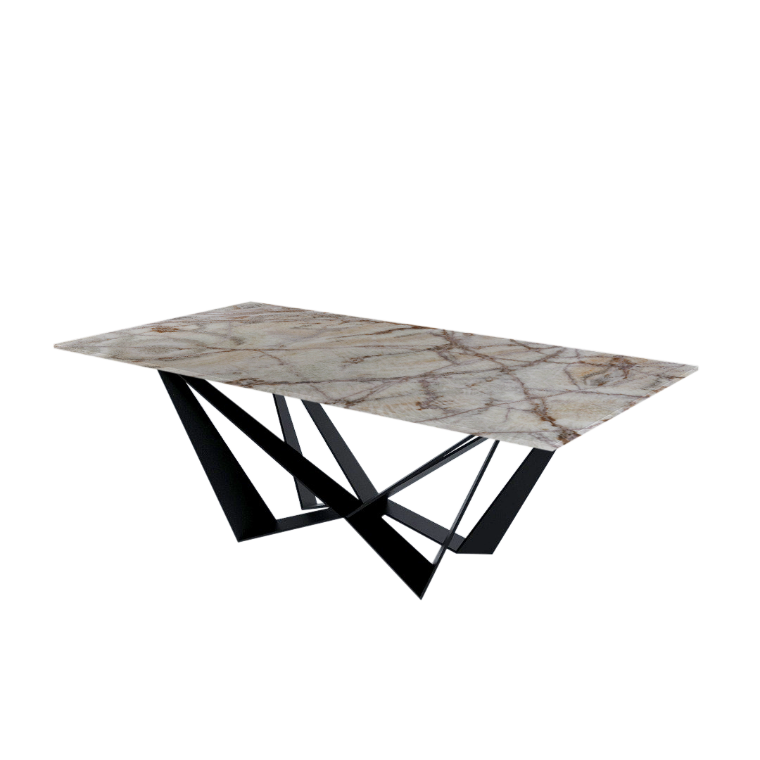 7ft Rectangular Spider Onyx Natural Marble Dining Table