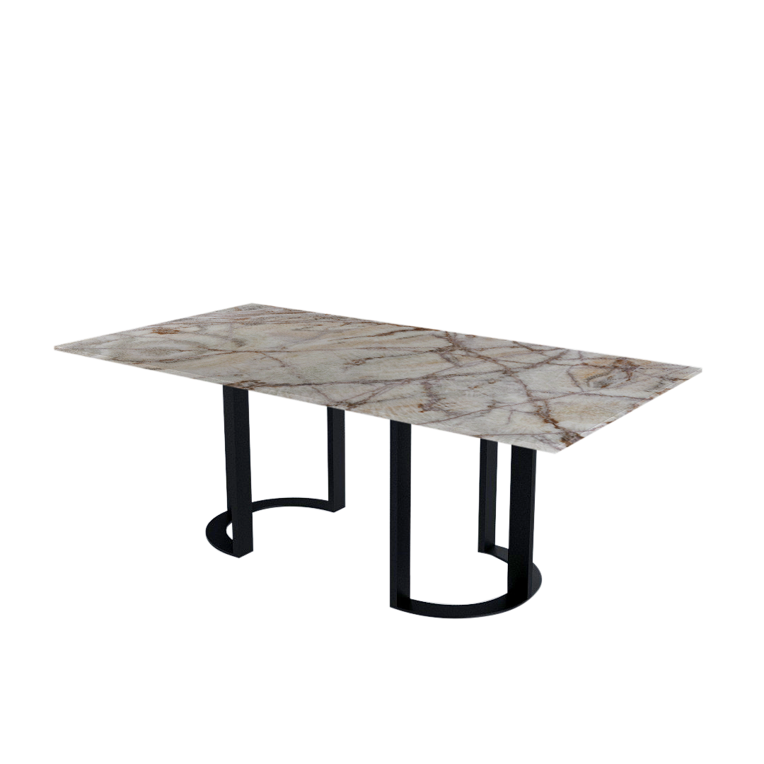 7ft Rectangular Spider Onyx Natural Marble Dining Table