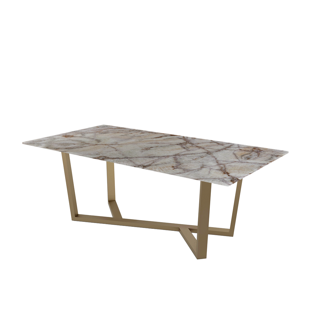 7ft Rectangular Spider Onyx Natural Marble Dining Table