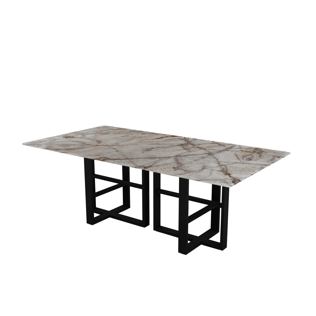 7ft Rectangular Spider Onyx Natural Marble Dining Table