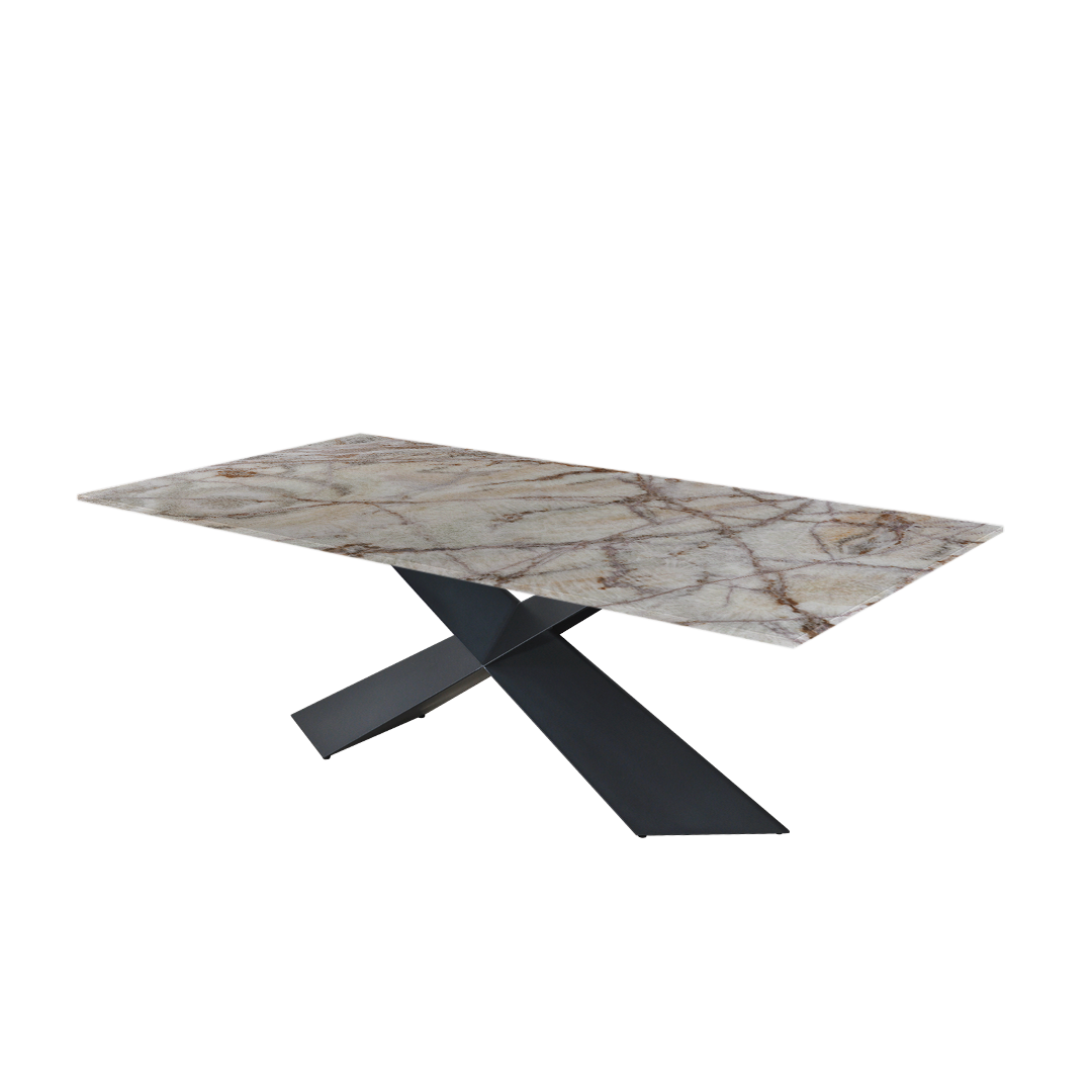 7ft Rectangular Spider Onyx Natural Marble Dining Table