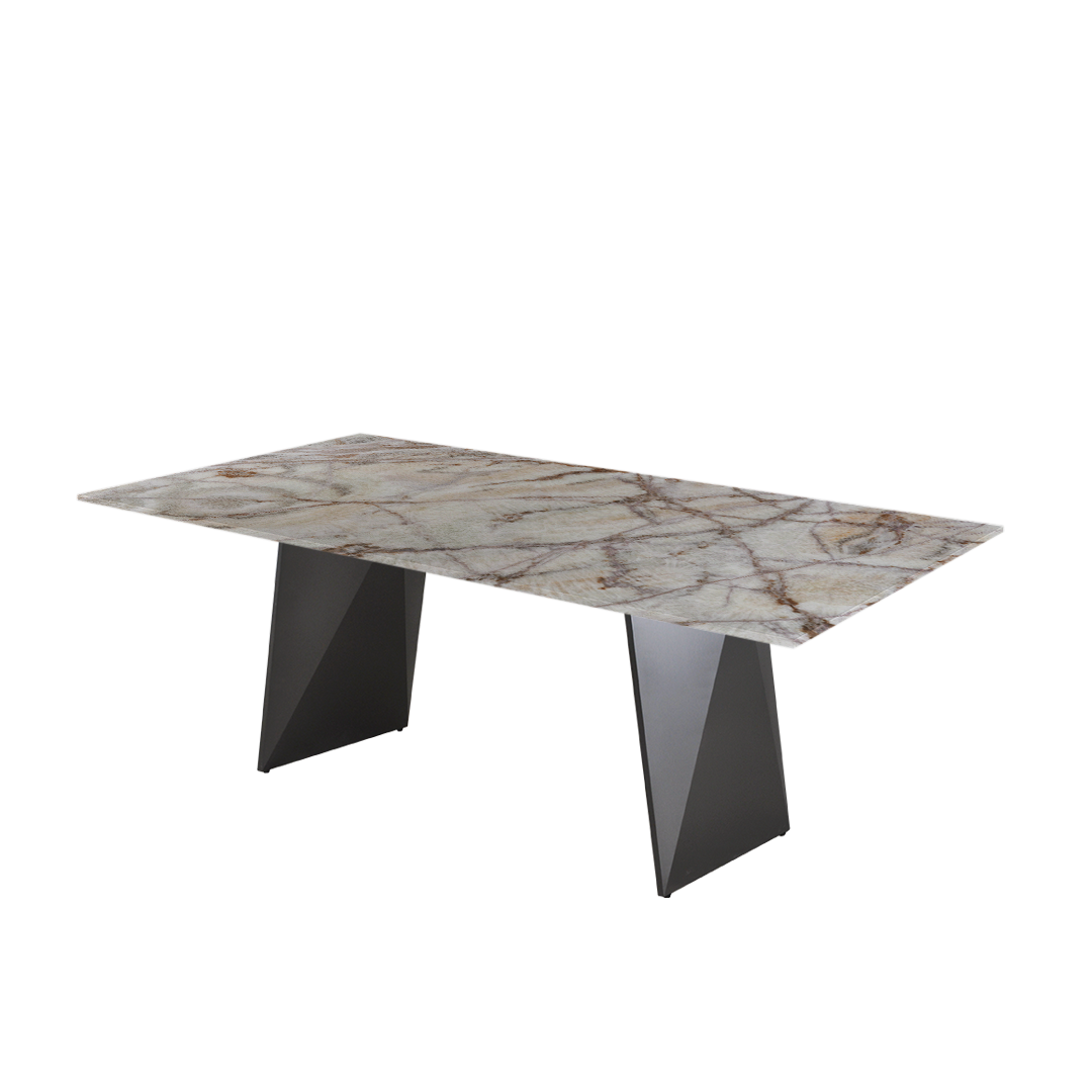 7ft Rectangular Spider Onyx Natural Marble Dining Table