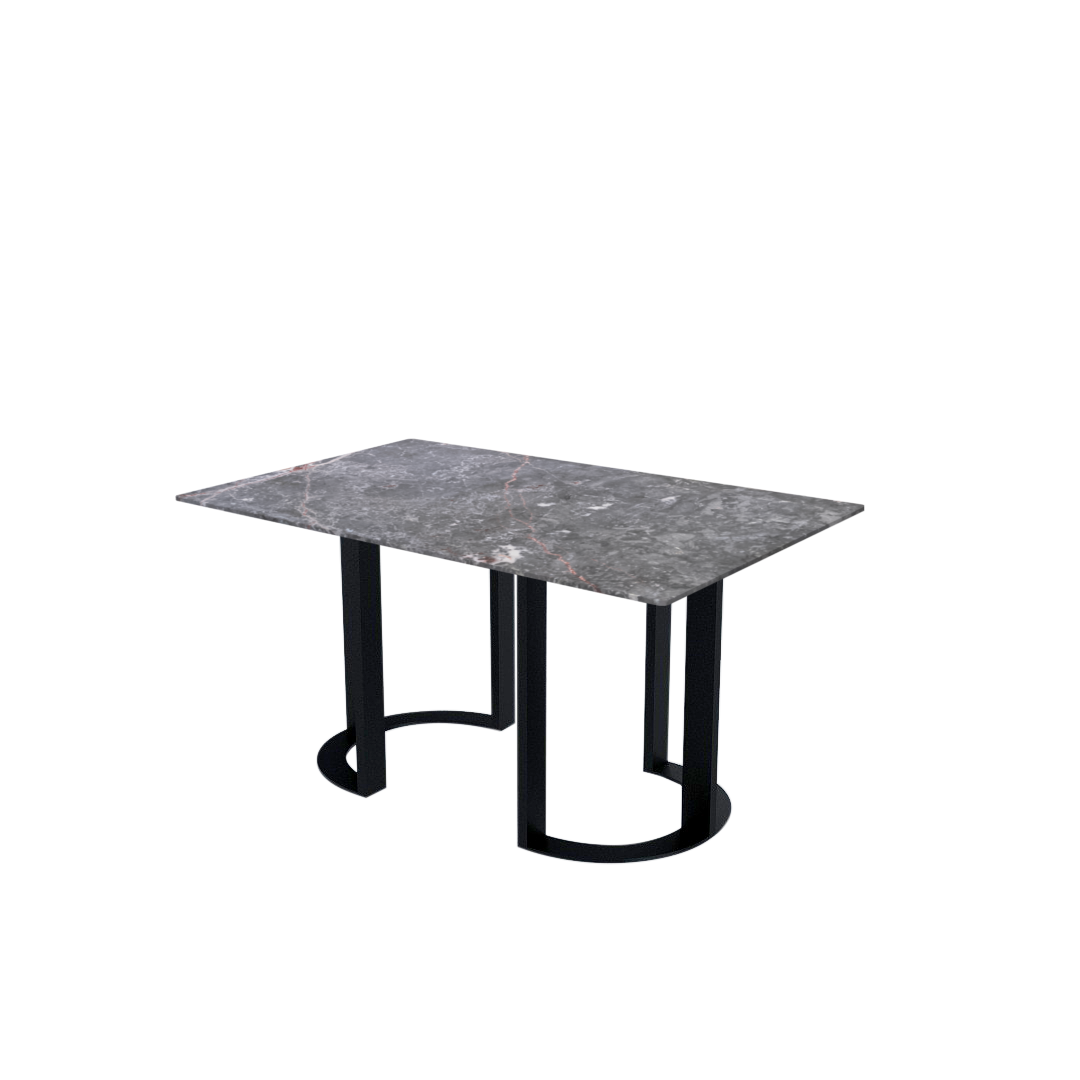 5ft Rectangular Perth Grey Natural Marble Dining Table