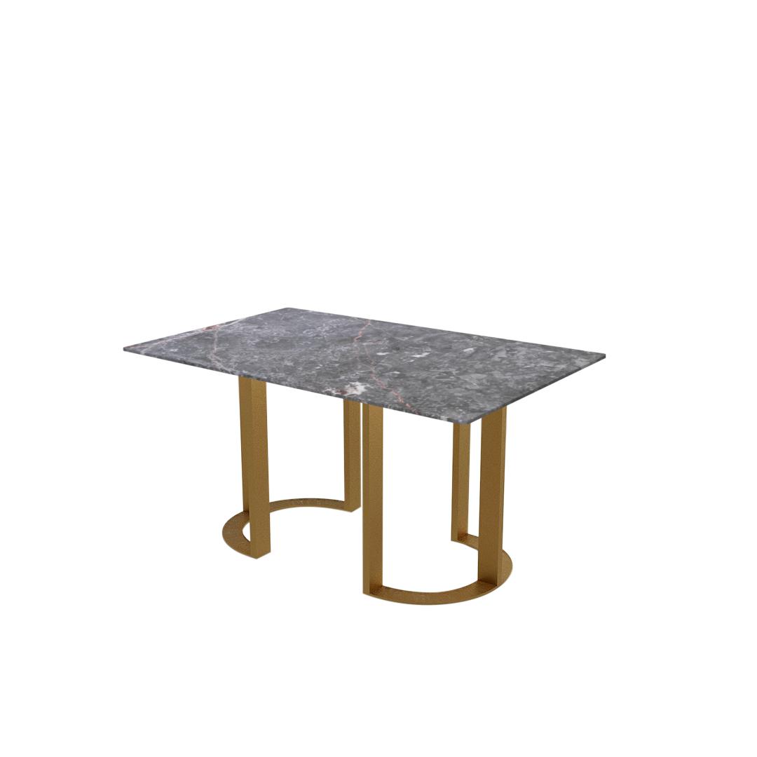 5ft Rectangular Perth Grey Natural Marble Dining Table