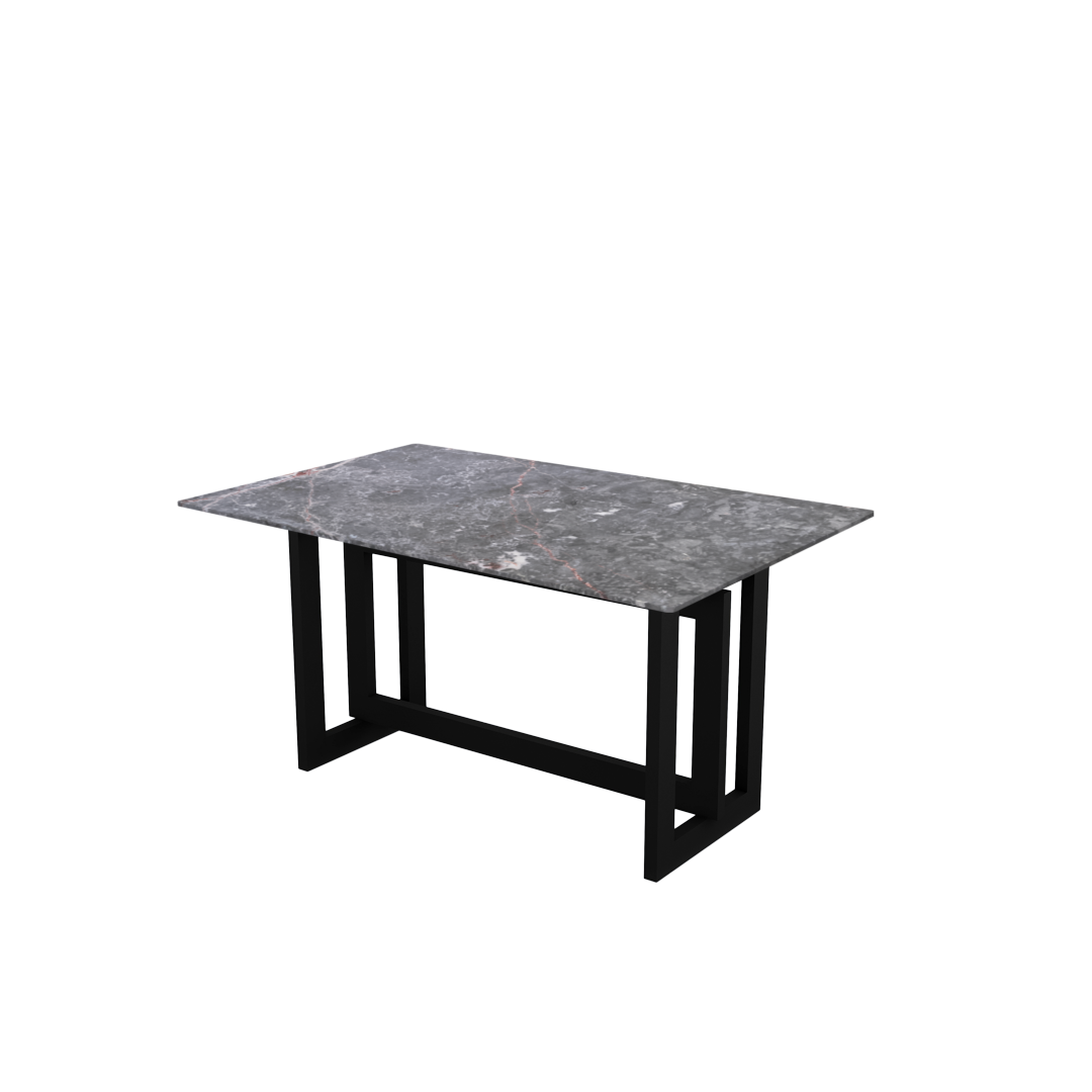 5ft Rectangular Perth Grey Natural Marble Dining Table