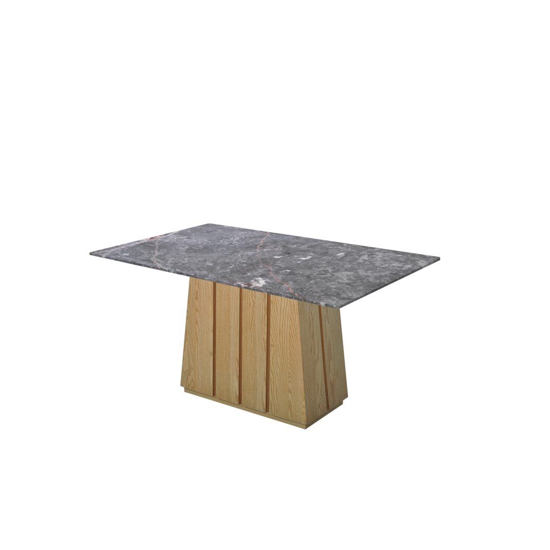 5ft Rectangular Perth Grey Natural Marble Dining Table