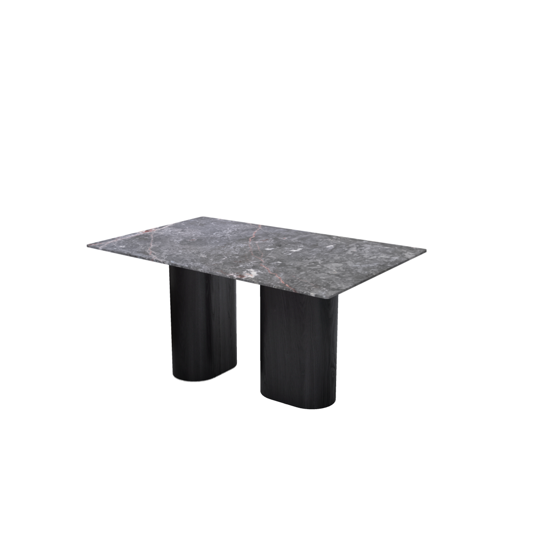 5ft Rectangular Perth Grey Natural Marble Dining Table