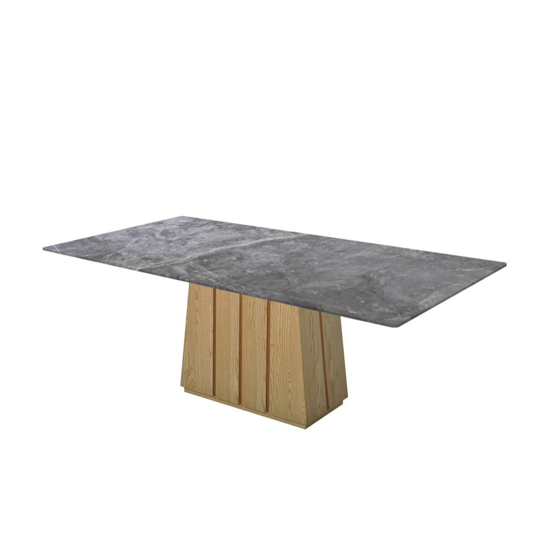 7ft Rectangular Perth Grey Natural Marble Dining Table