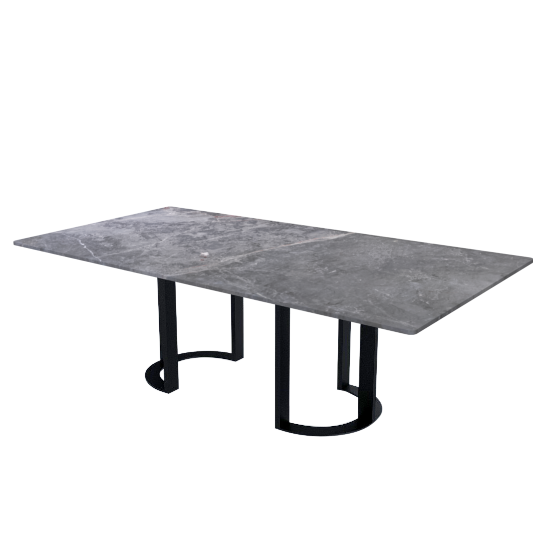 8ft Rectangular Perth Grey Natural Marble Dining Table