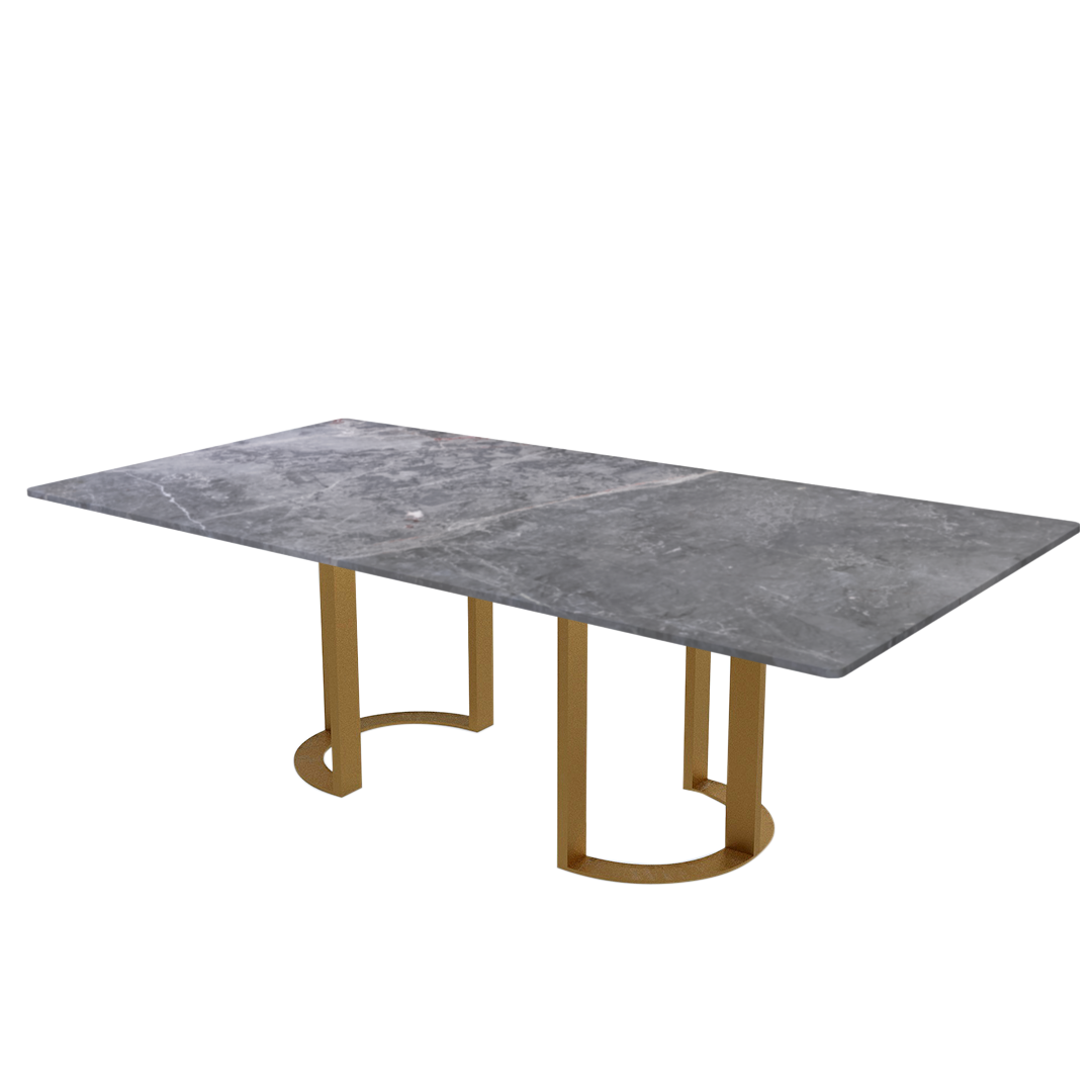 8ft Rectangular Perth Grey Natural Marble Dining Table