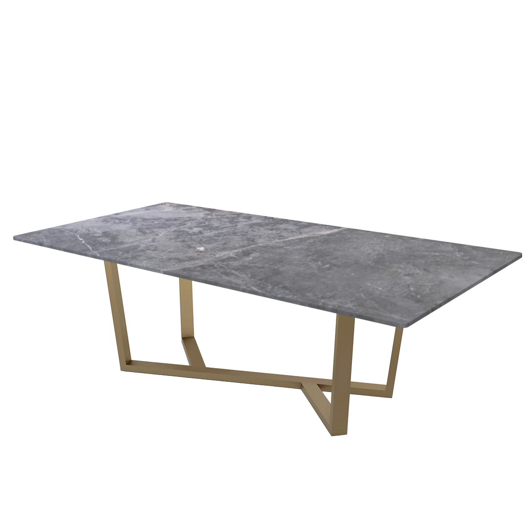 8ft Rectangular Perth Grey Natural Marble Dining Table