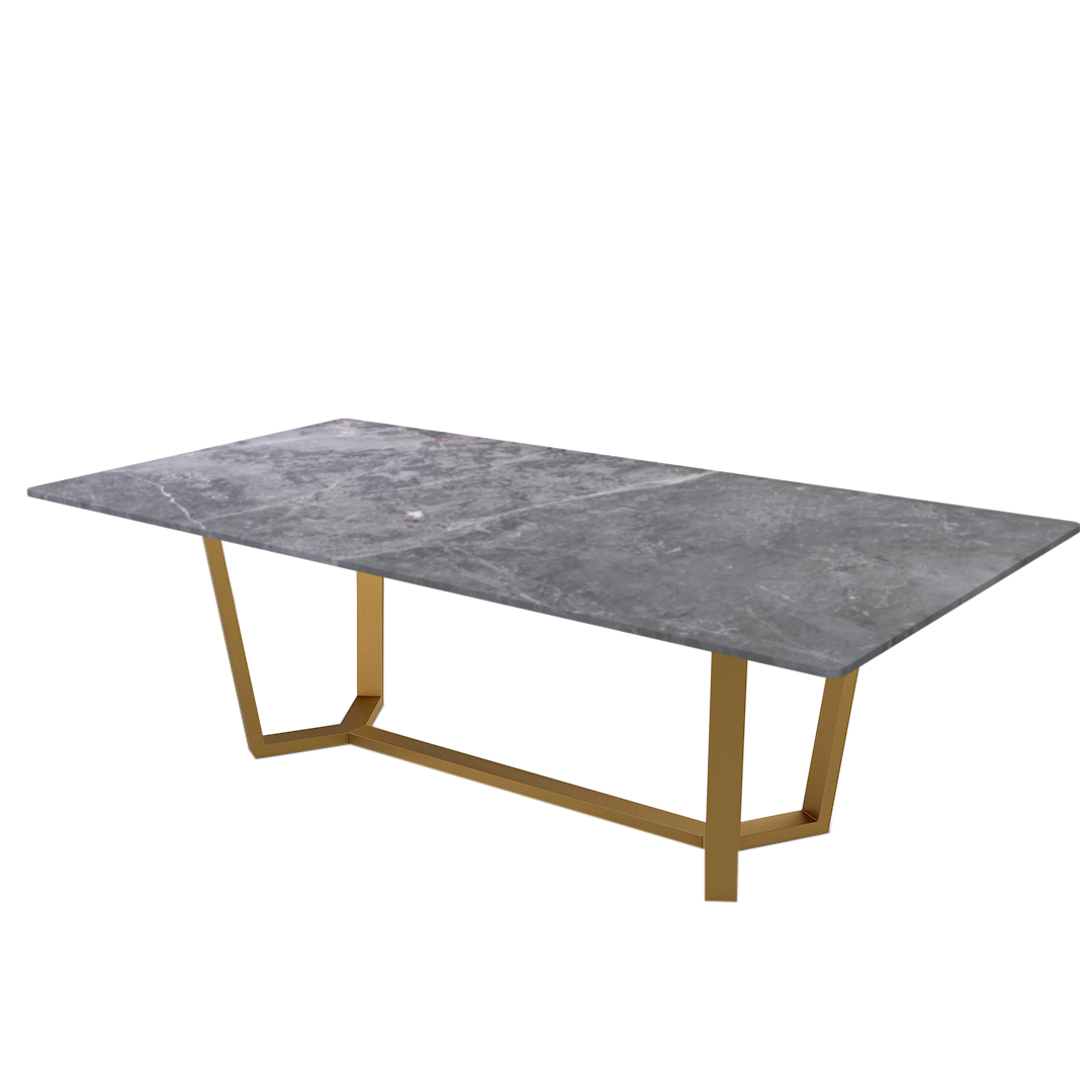 8ft Rectangular Perth Grey Natural Marble Dining Table