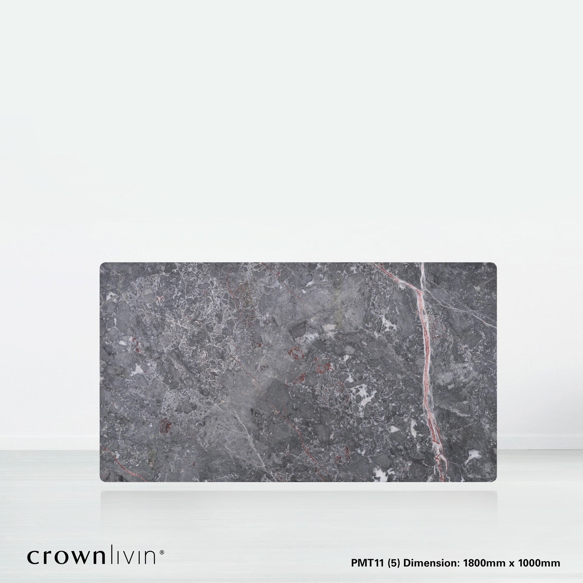 6ft Rectangular Perth Grey Natural Marble Dining Table
