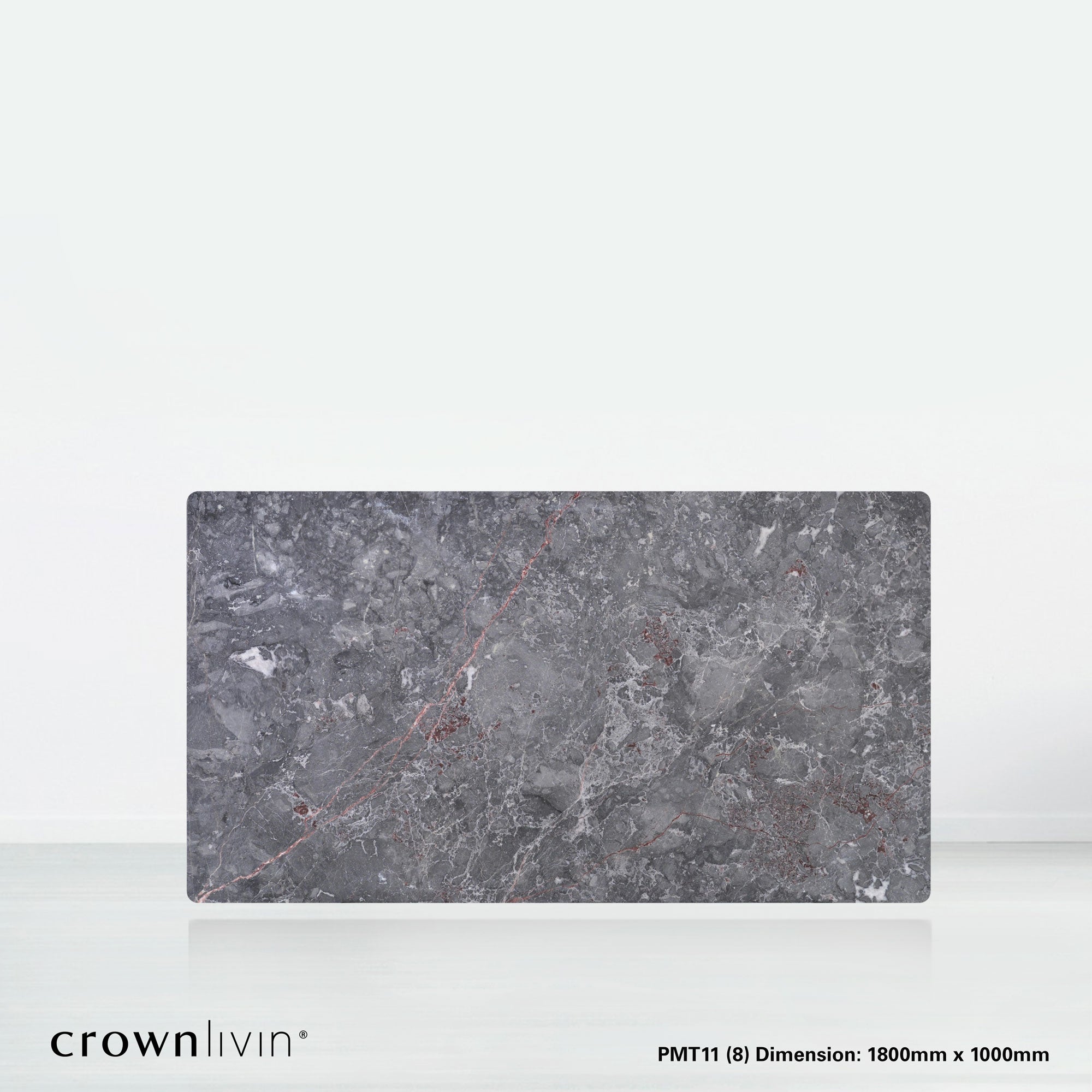 6ft Rectangular Perth Grey Natural Marble Dining Table