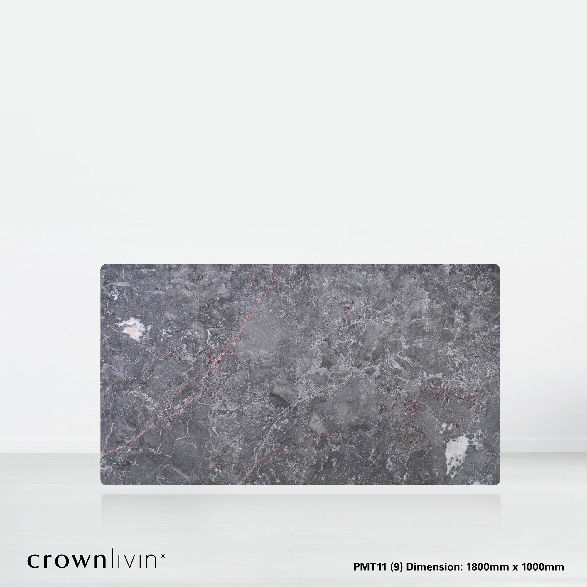 6ft Rectangular Perth Grey Natural Marble Dining Table