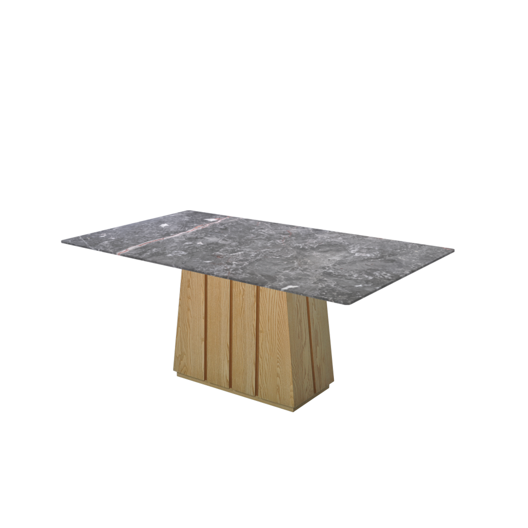 6ft Rectangular Perth Grey Natural Marble Dining Table