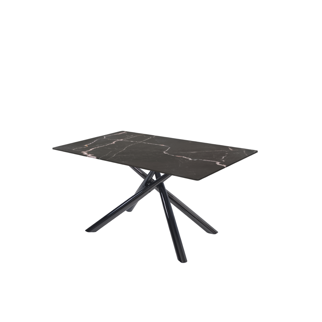 5ft Rectangular Coffee Mousse Natural Marble Dining Table