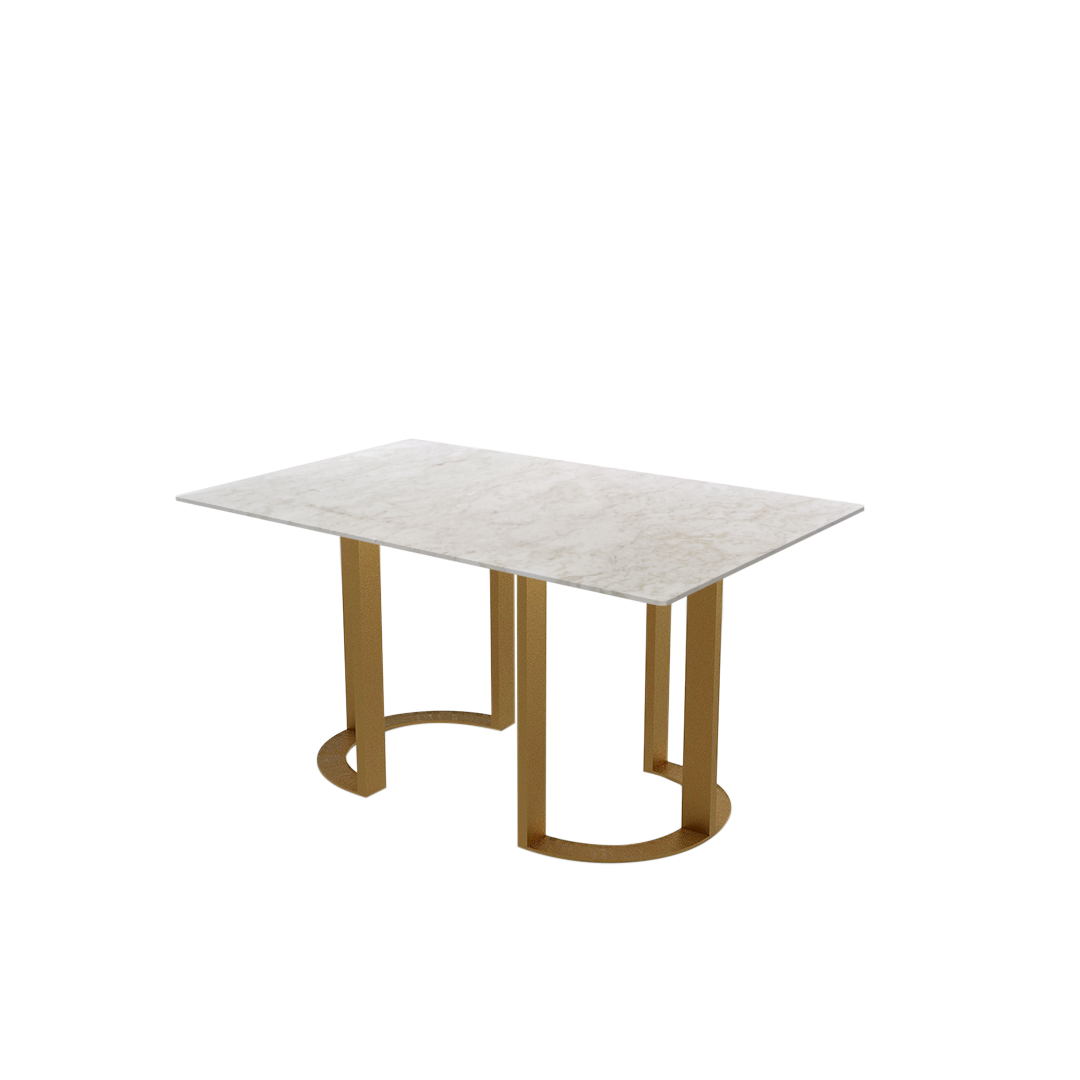 5ft Rectangular Crema Marfil Natural Marble Dining Table
