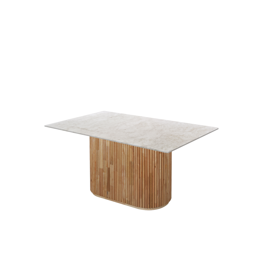 5ft Rectangular Crema Marfil Natural Marble Dining Table