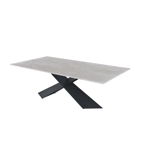 8ft Rectangular Diamond white Natural Marble Dining Table