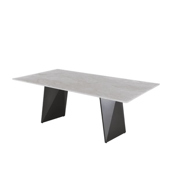 8ft Rectangular Diamond white Natural Marble Dining Table