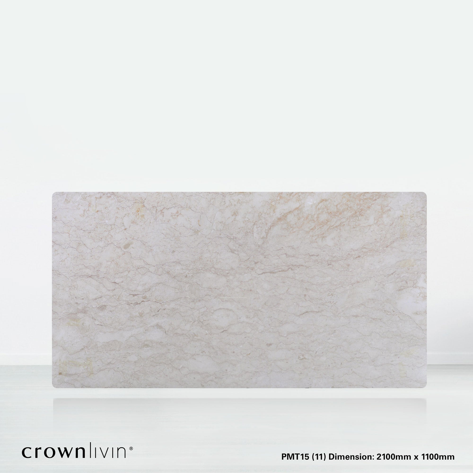 7ft Rectangular Crema Marfil Natural Marble Dining Table