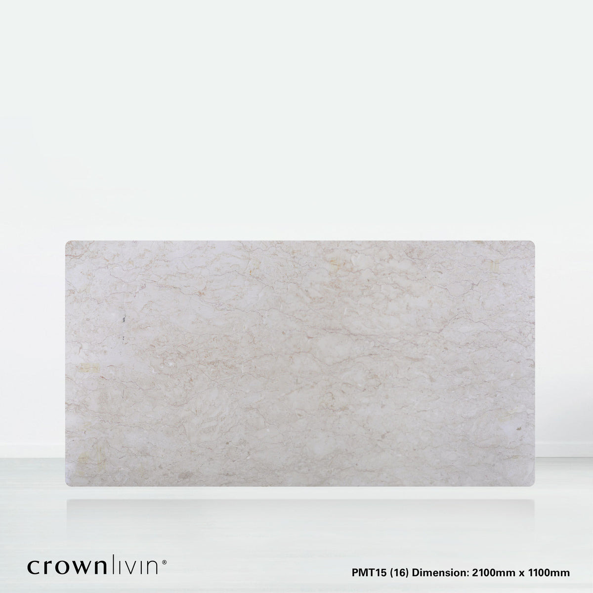 7ft Rectangular Crema Marfil Natural Marble Dining Table