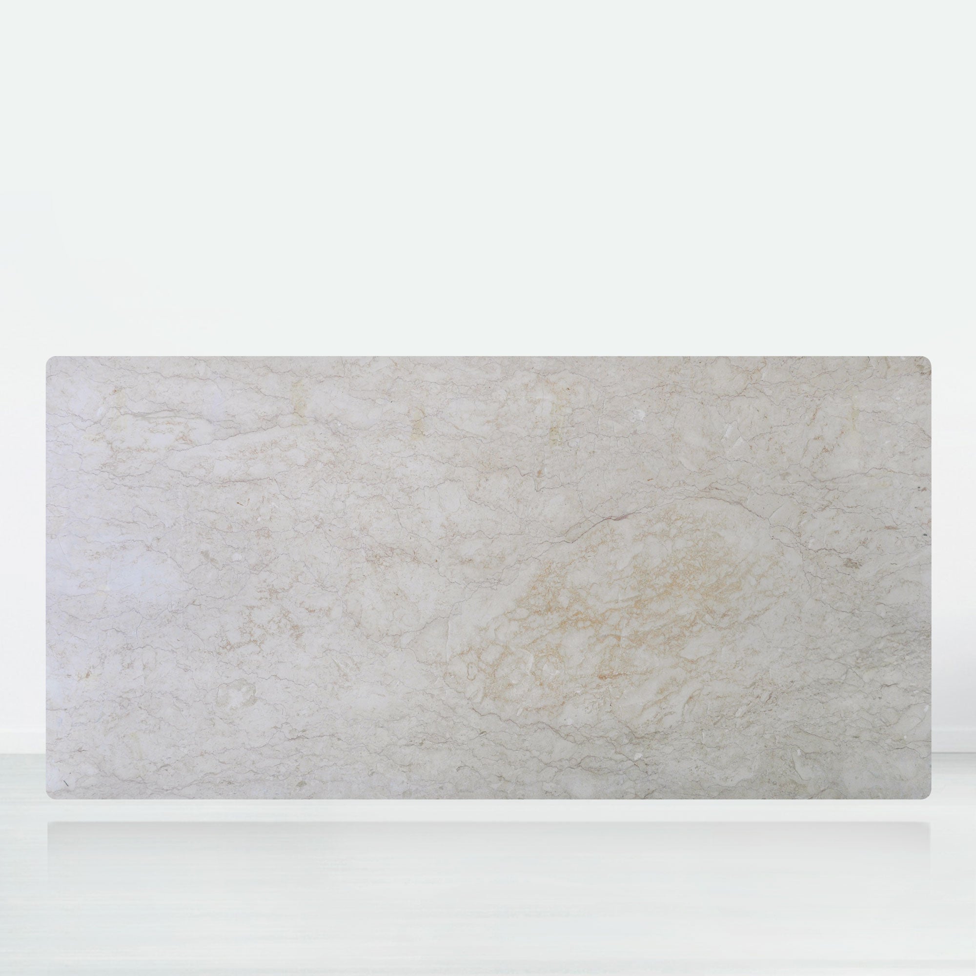 8ft Rectangular Crema Marfil Natural Marble Dining Table