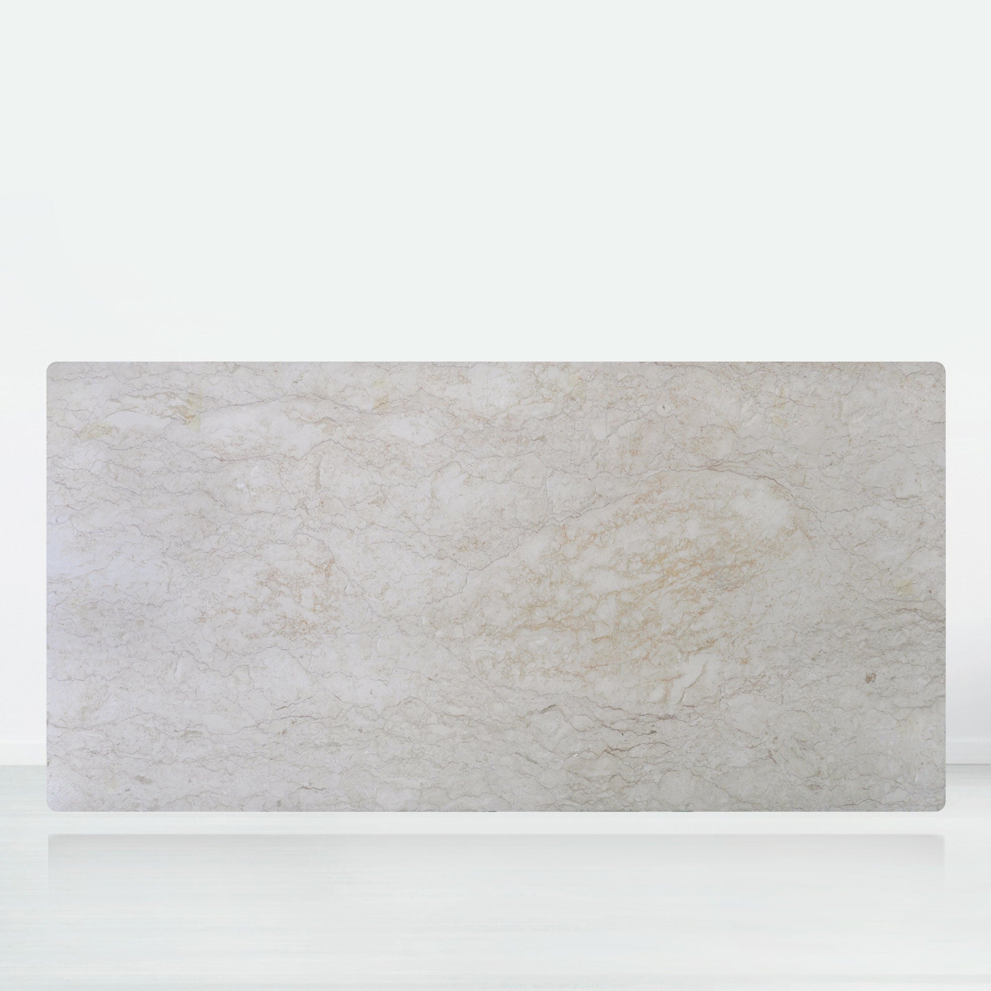 8ft Rectangular Crema Marfil Natural Marble Dining Table