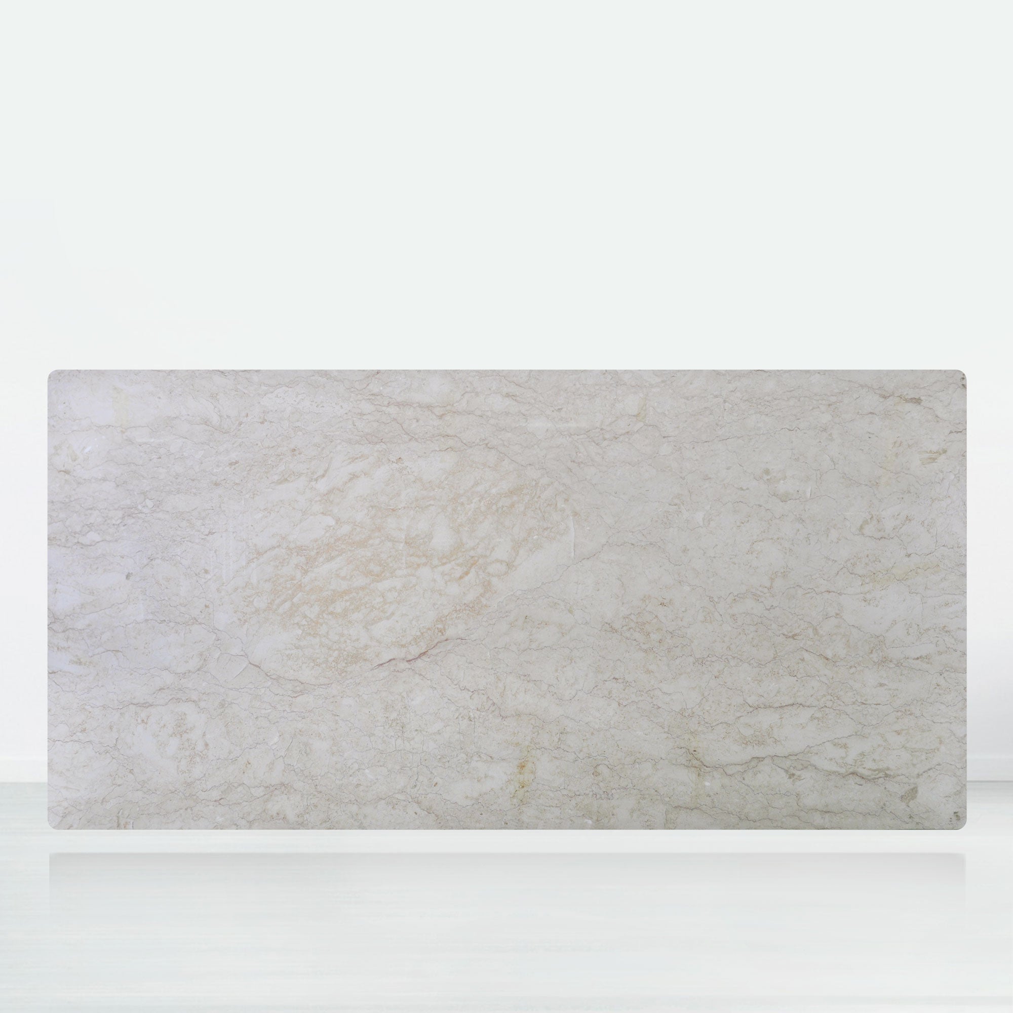 8ft Rectangular Crema Marfil Natural Marble Dining Table