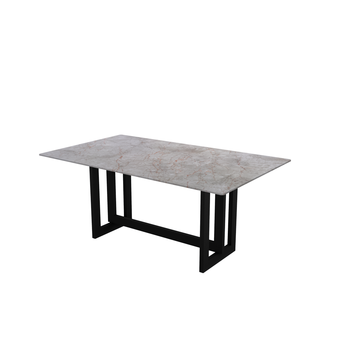 6ft Rectangular Crema Nova Natural Marble Dining Table