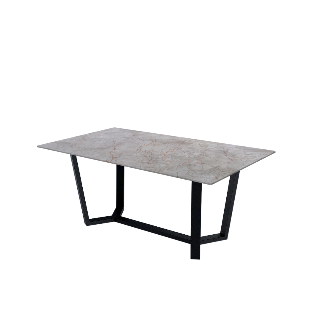 6ft Rectangular Crema Nova Natural Marble Dining Table